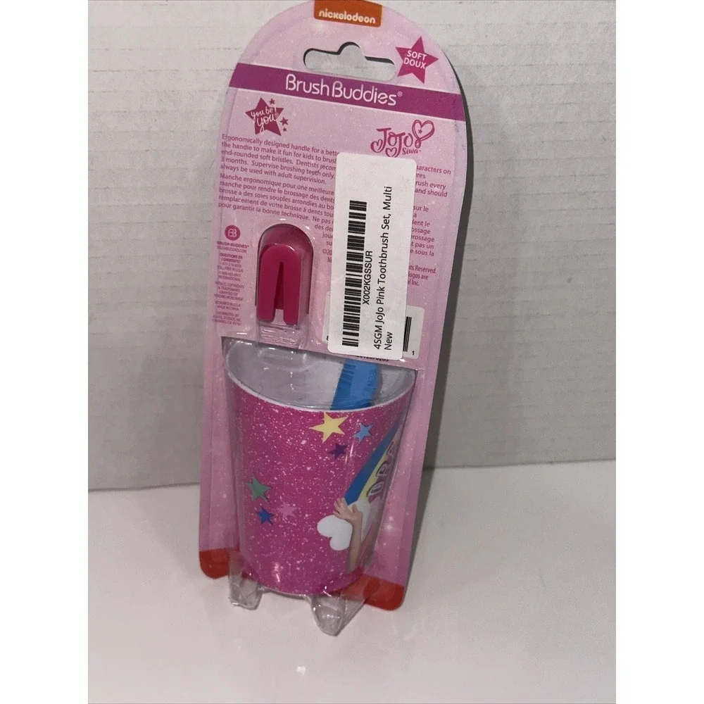 Brush Buddies JoJo Siwa Toothbrush Set with Rinsing Cup and Brush Cap New